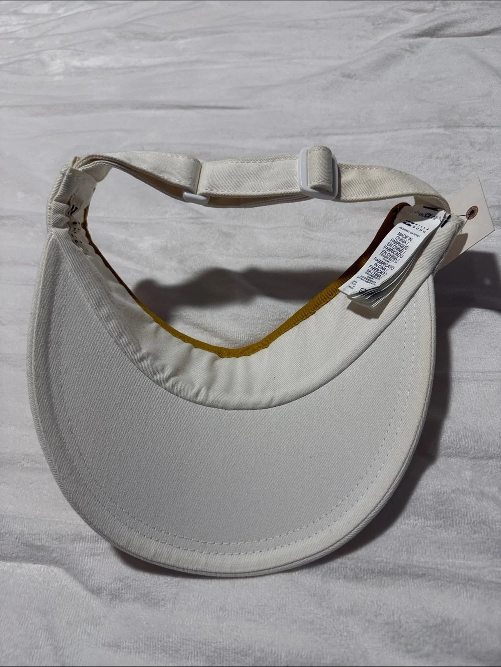 Billabong Kids White Visor with Mustard Trim